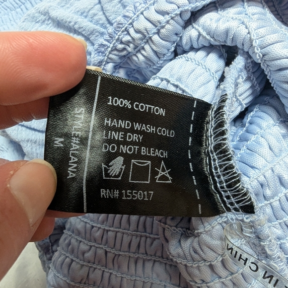 Baltic Born  Alana Smocked Midi Dress With Puff Sleeves Blue Bump Friendly - Picture 7 of 7